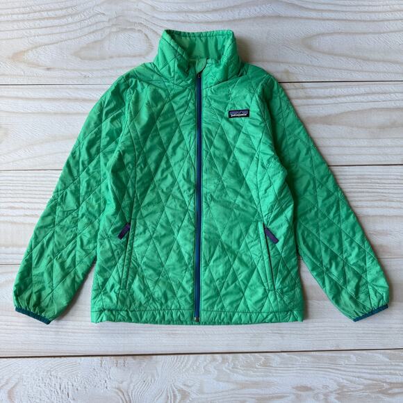 Patagonia Girls Nano Puff Primaloft Jacket Size M (10) Diamond Quilted #68005 - Picture 1 of 9